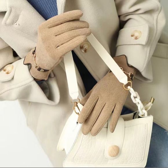 Kaki stylish gloves - Picture 3 of 3